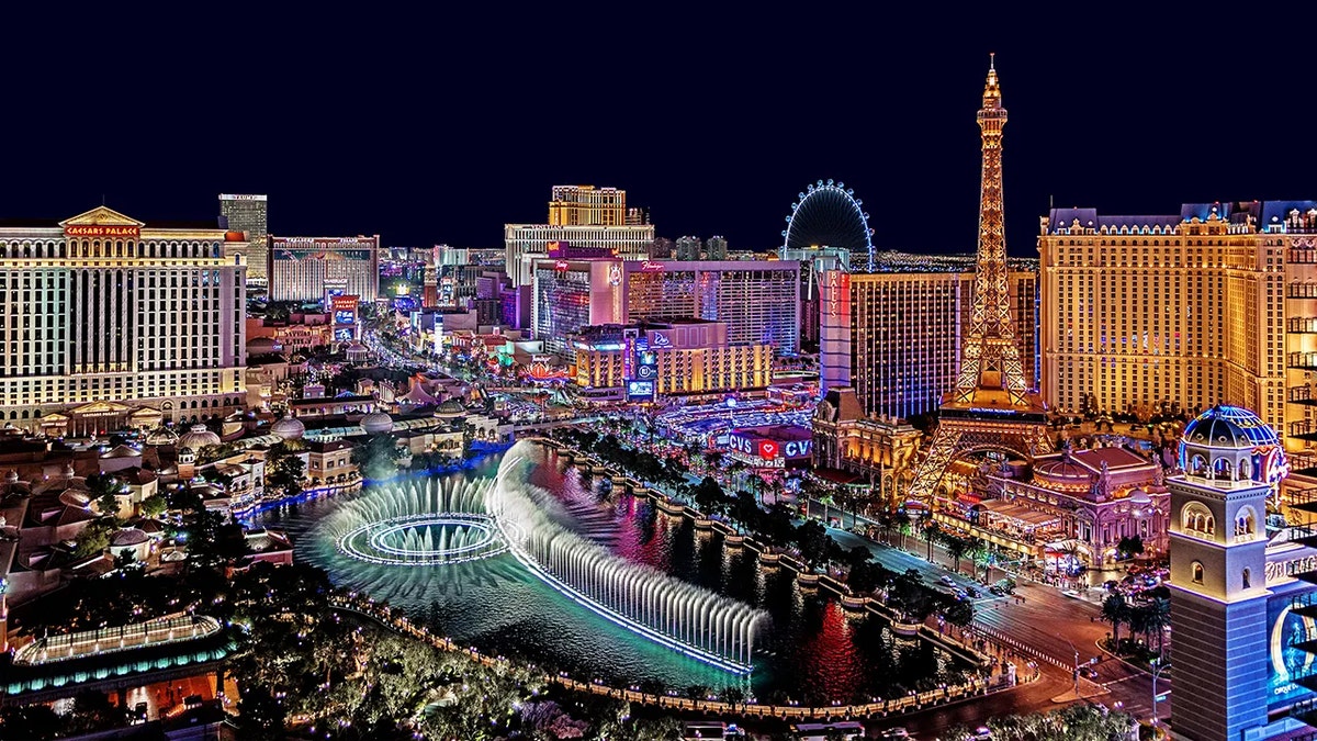 Las Vegas lit up at night