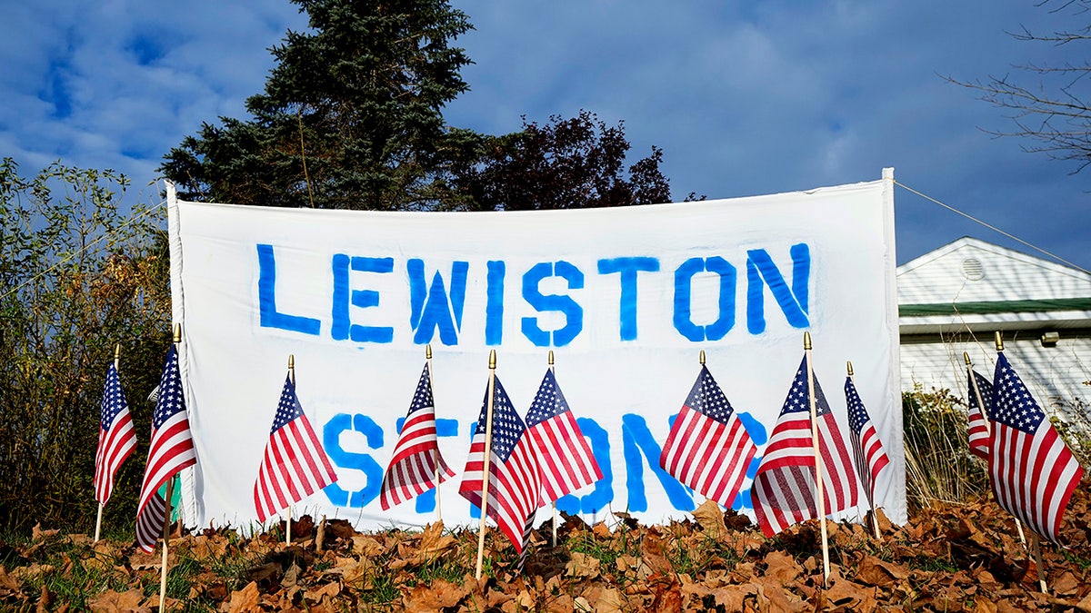 A Lewiston Strong sign