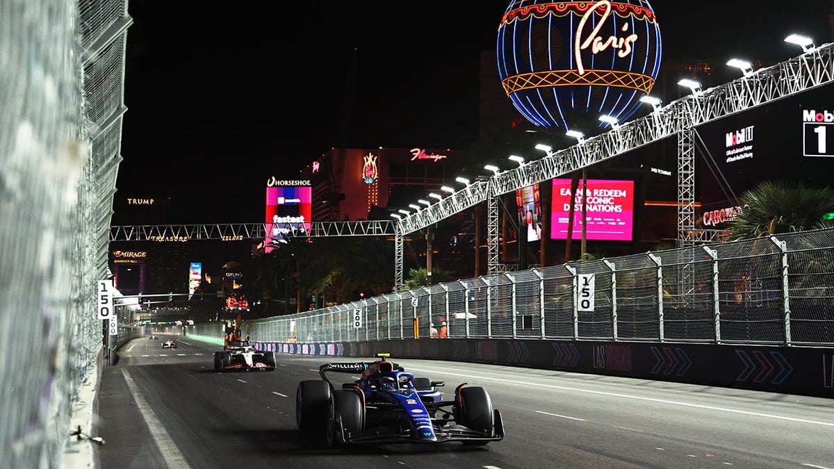 Logan Sargeant's car on Las Vegas strip