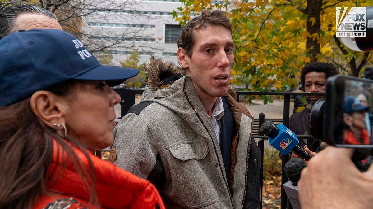 Joseph Borgen speaks to members of the media following the sentencing of Mahmoud Musa