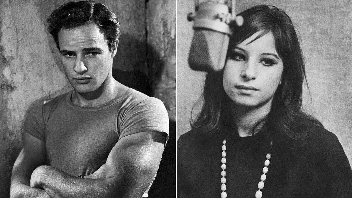 Marlong Brando split screen with Barbra Streisand