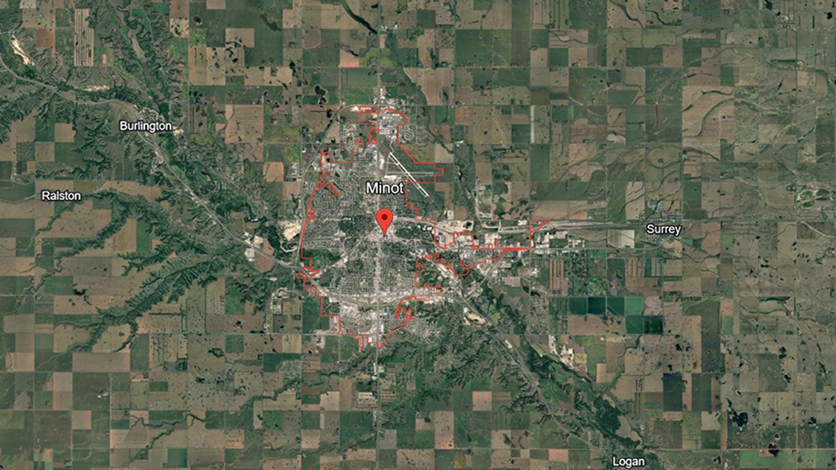 Minot, North Dakota via Google Earth