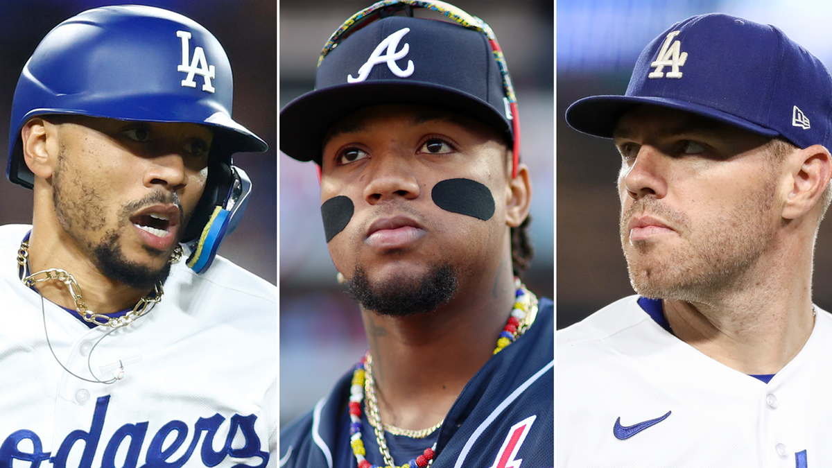 Mookie Betts, Ronald Acuna Jr. and Freddie Freeman side by side