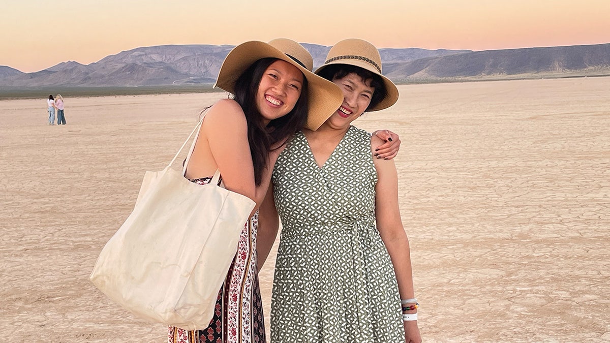 Nancy Ng hugs her mom, Stephanie Ng.