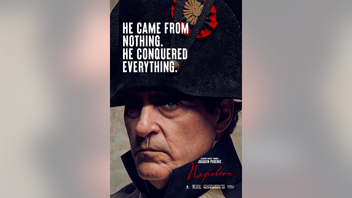 Joaquin Phoenix on the poster for Napoleon