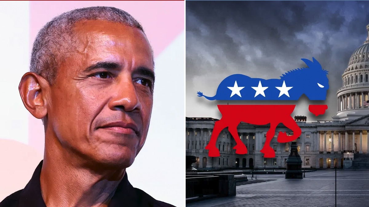 Barack Obama and Democratic Party symbol