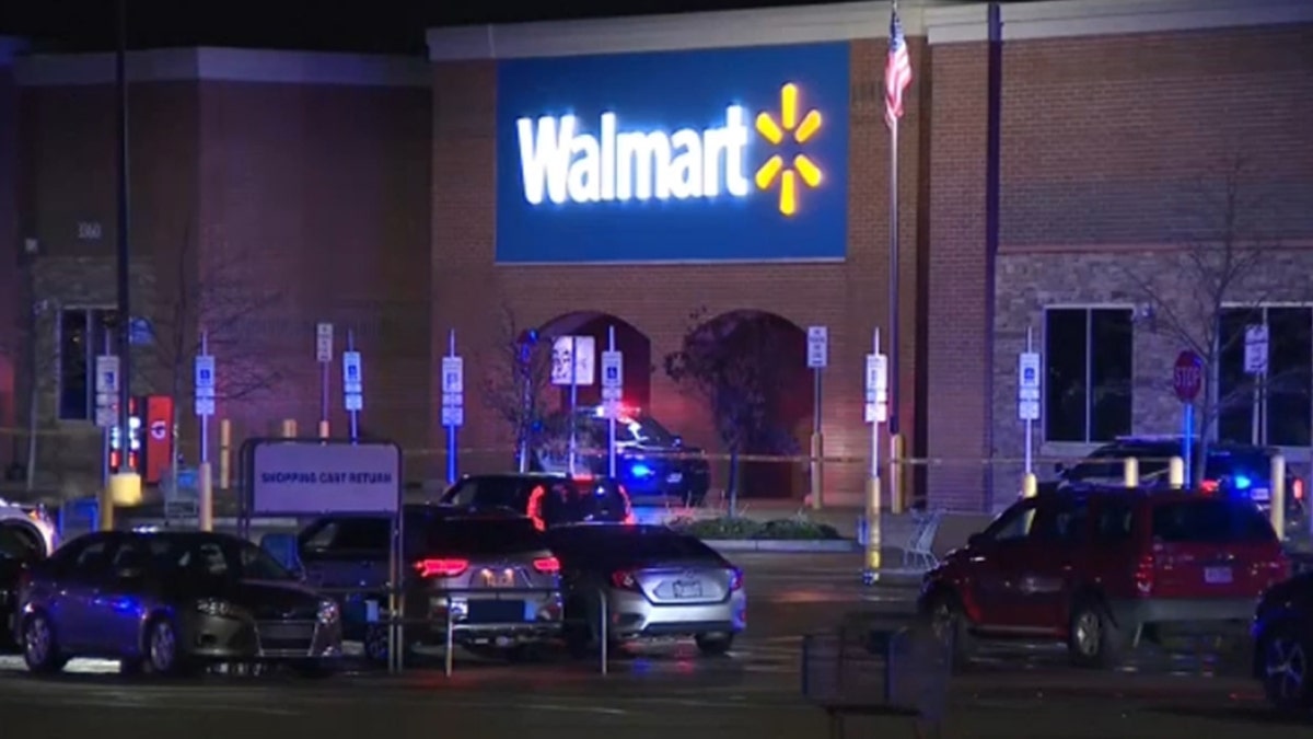 law enforcement outside the Ohio Walmart where four were injured and one died