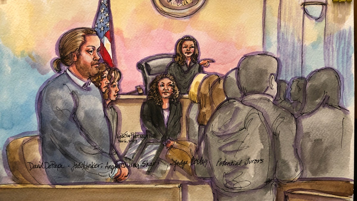 Courtroom sketch Paul Pelosi's alleged attacker David De Pape