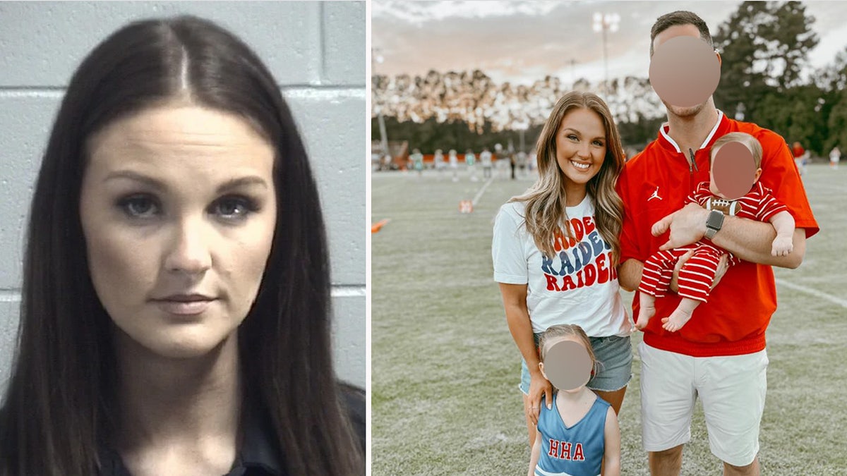 Booking photo and family snap of Reagan Anderson.