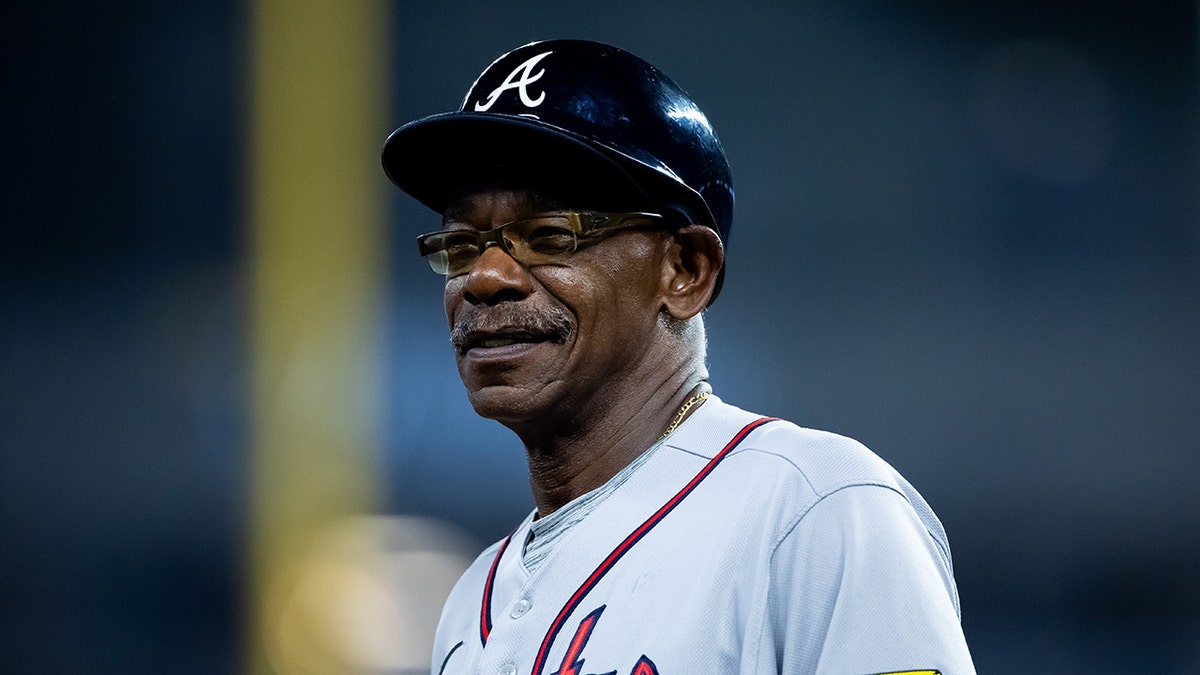 Ron Washington looks on field