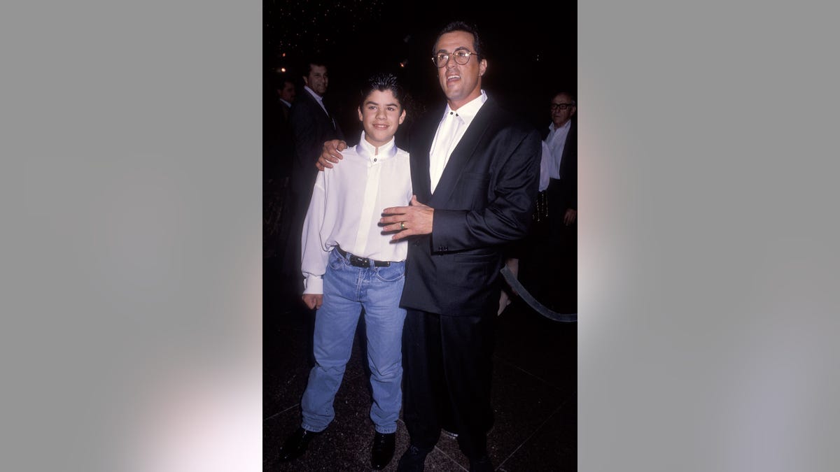 Sage Stallone with his father Sylvester Stallone