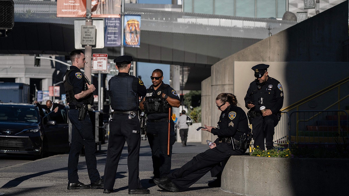 San Francisco police are seen at APEC