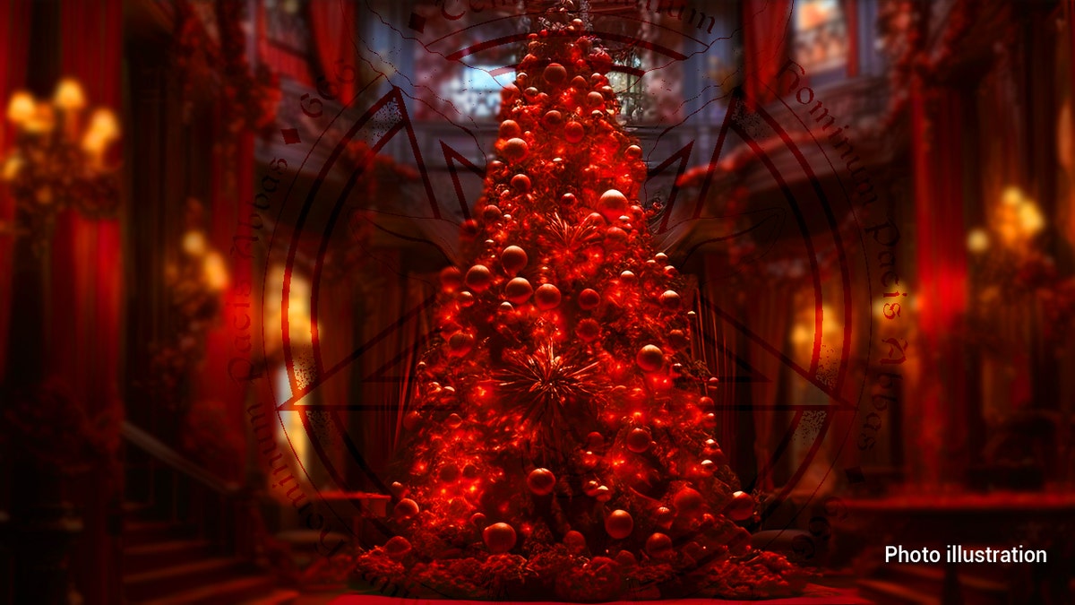 Satanic temple Christmas tree