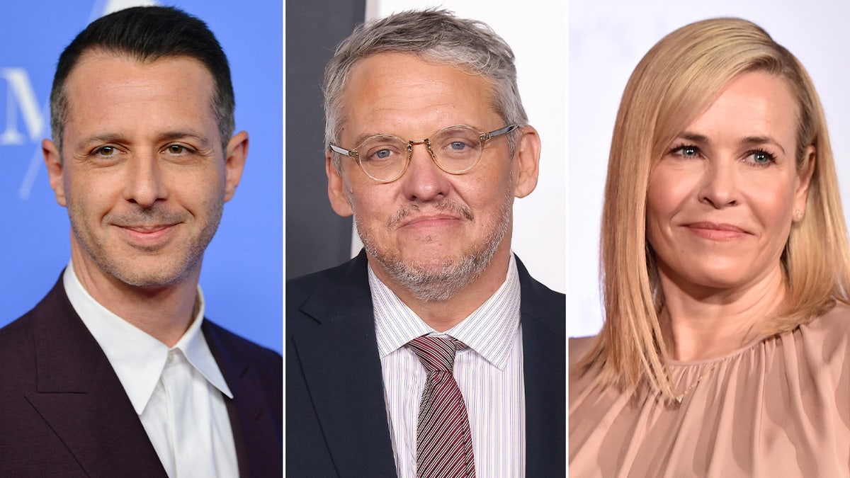Hollywood stars Jeremy Strong, left, Adam McKay, center, and Chelsea Handler, right, made donations to the Climate Emergency Fund in 2022.