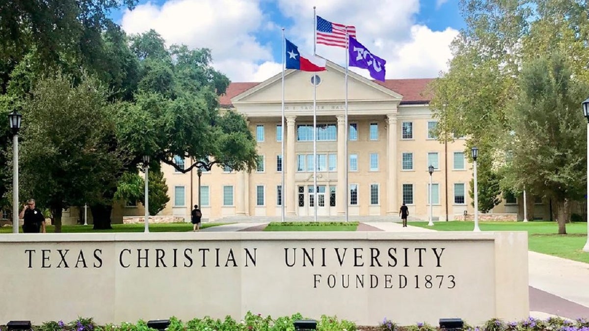 An image of the Texas Christian University campus in Fort Worth, Texas 