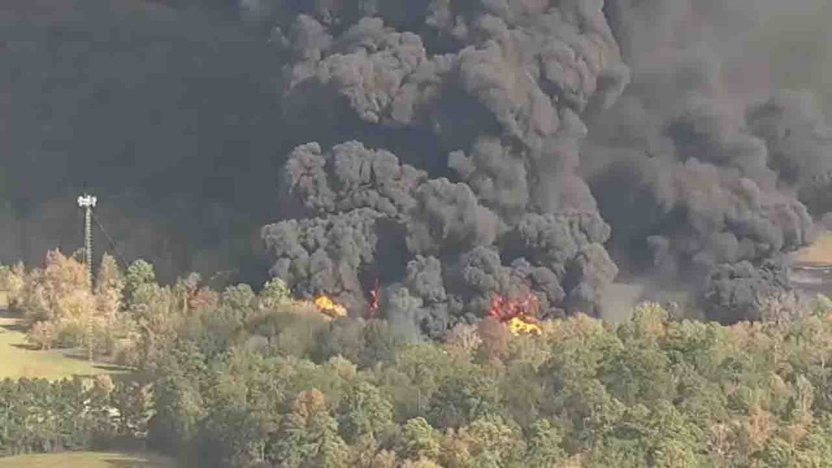 Shepherd chemical plant flames and smoke