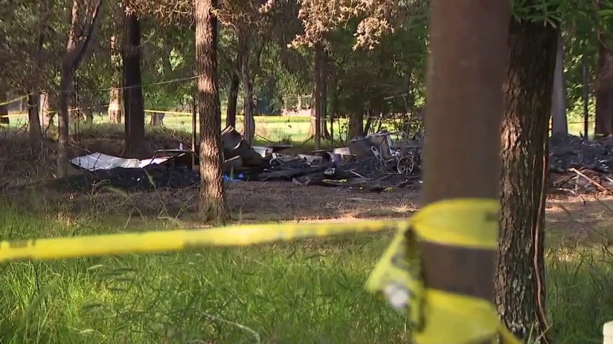 Debris left from June house fire in Huntsville, TX