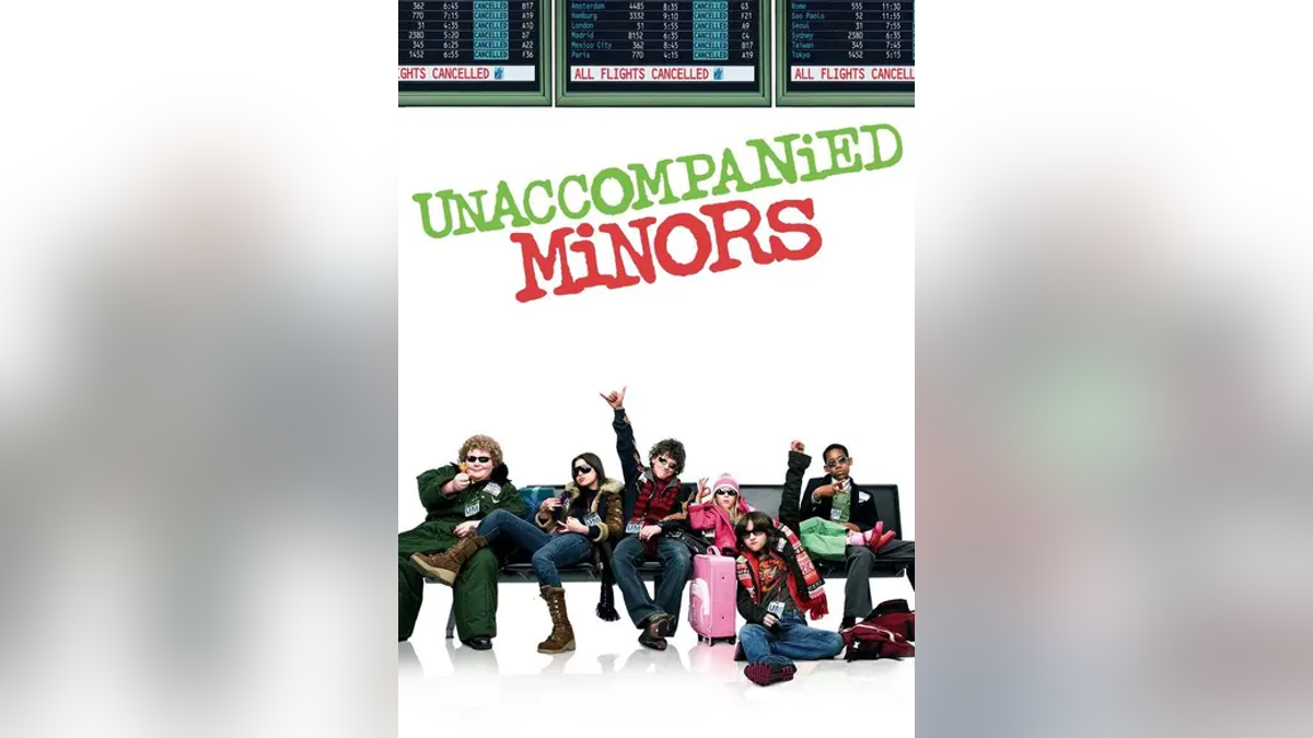 Poster of "Unaccompanied Minors" with children on bench