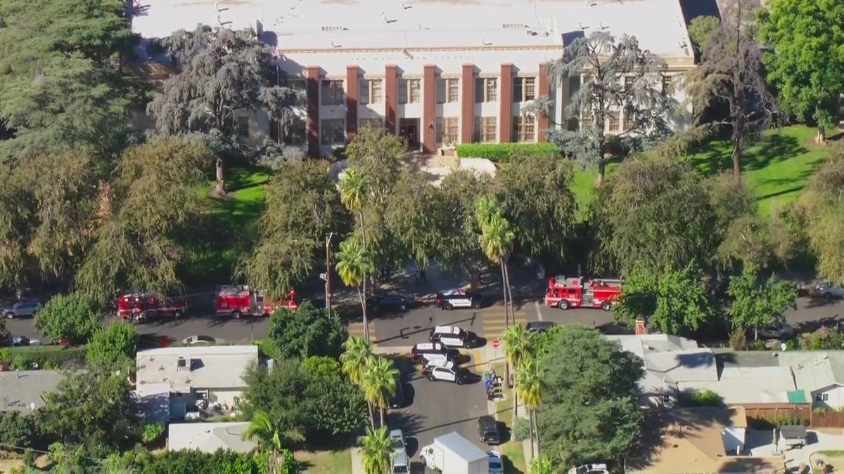 Law enforcement seen at Van Nuys High School after a stabbing took place