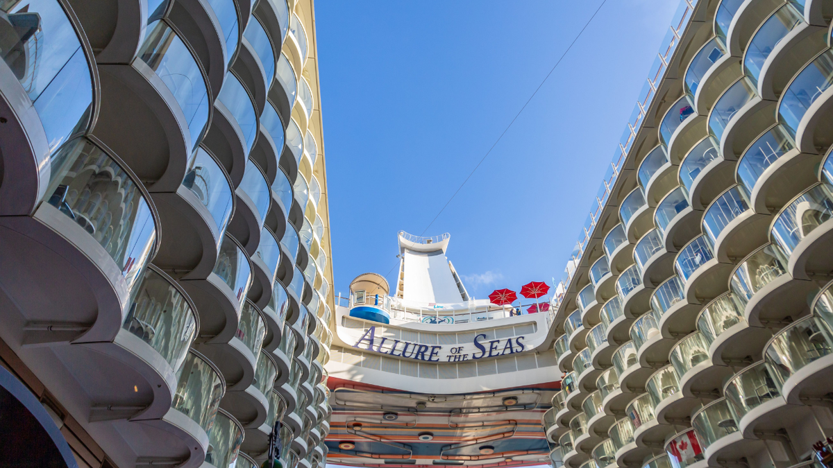 Promenade area of the Allure of the Seas cruise ship