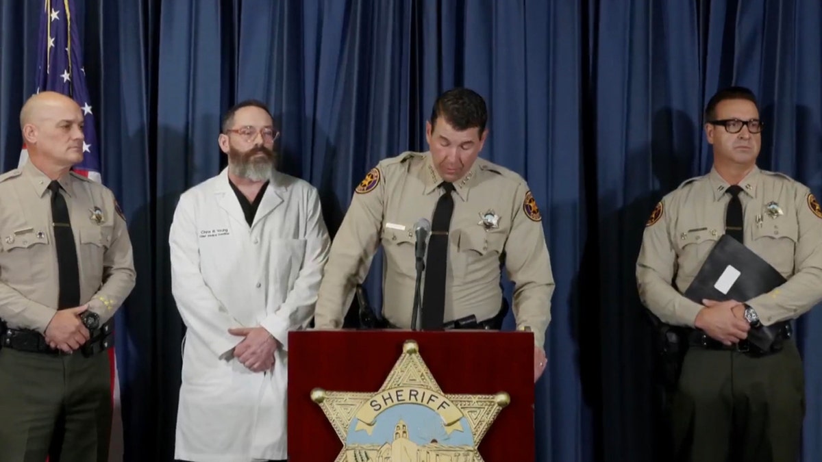 Ventura County Sheriff James Fryhoof is pictured with Chief Medical Examiner Christopher Young