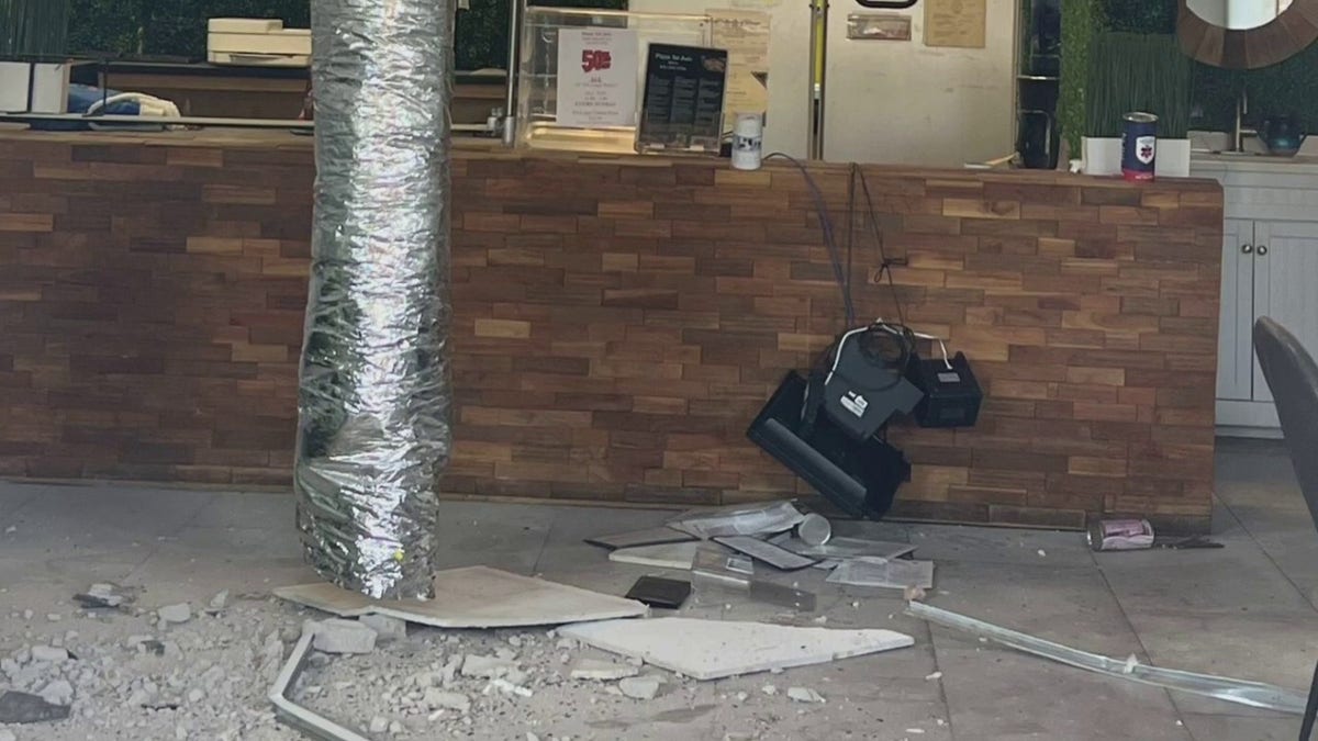 Damage inside Jewish restaurant in Houston
