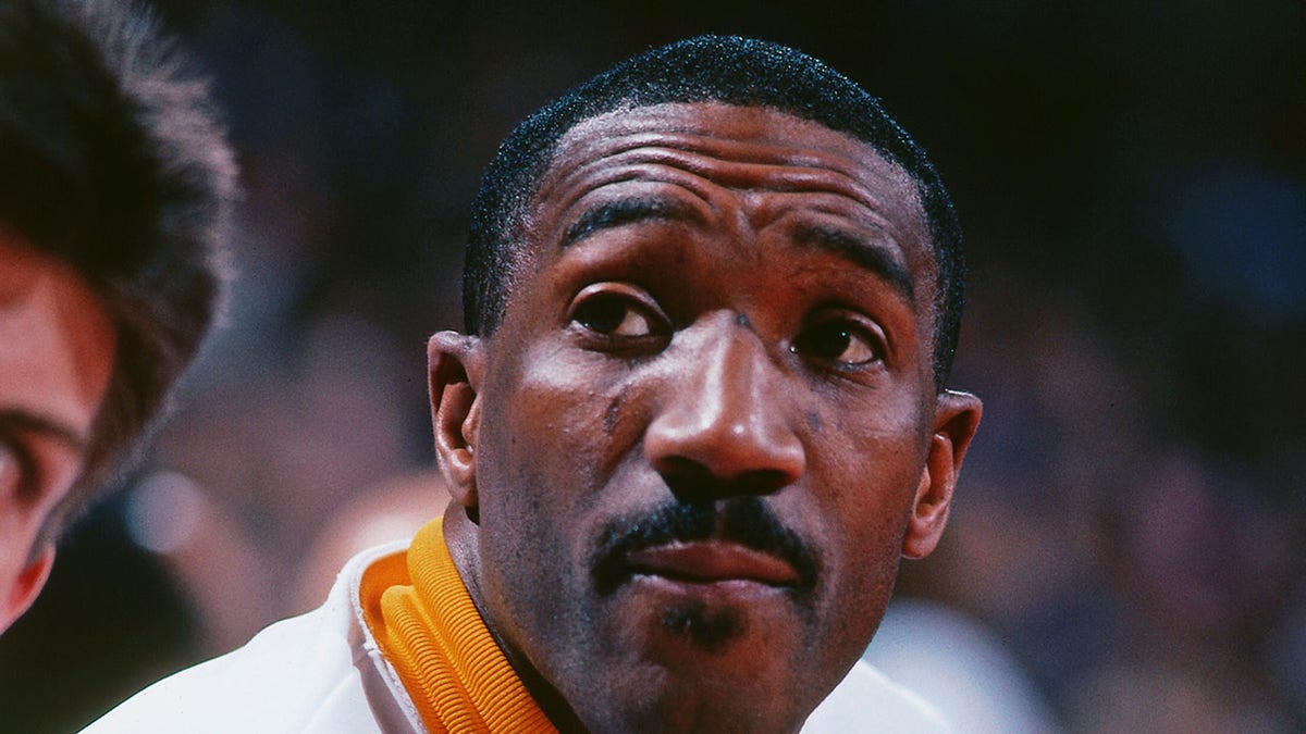Walter Davis looks on during a Nuggets game