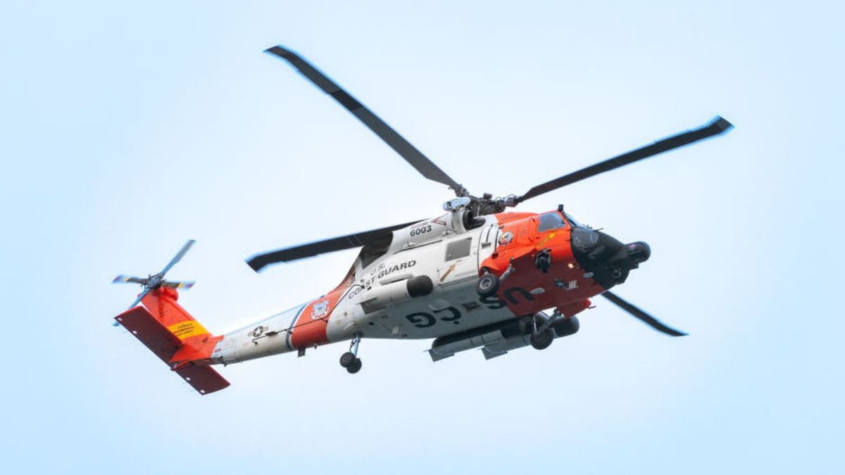 a U.S. Coast Guard Sikorsky MH-60T Jayhawk helicopter in flight