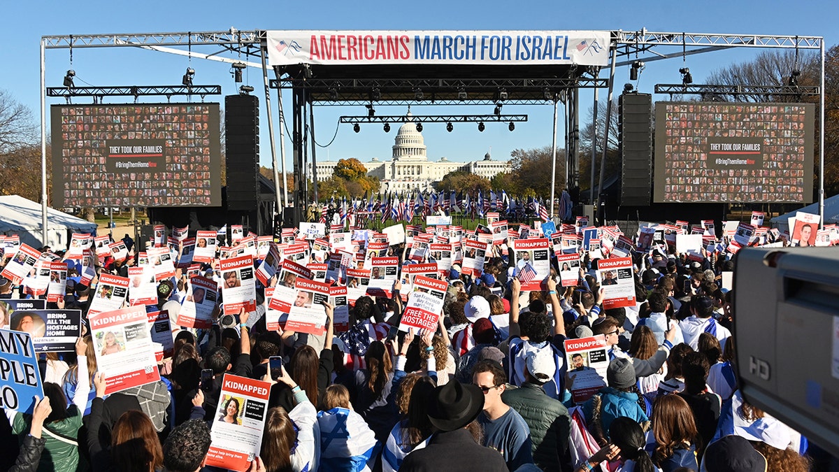 A view of the crowd at the March for Israel in Washington, D.C.