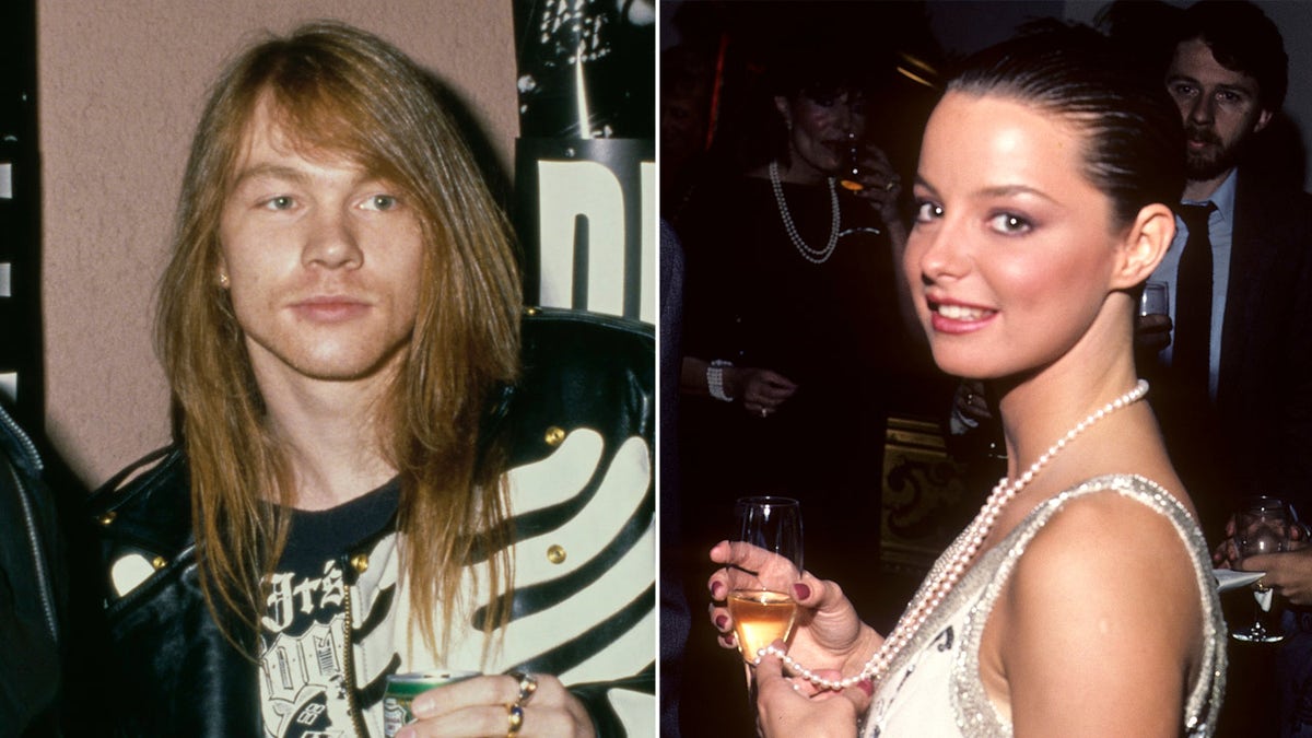Model Sheila Kennedy poses next to Axl Rose