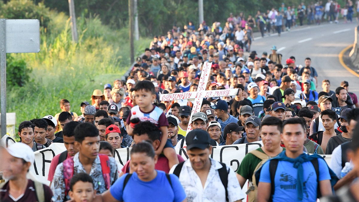 Migrants walking