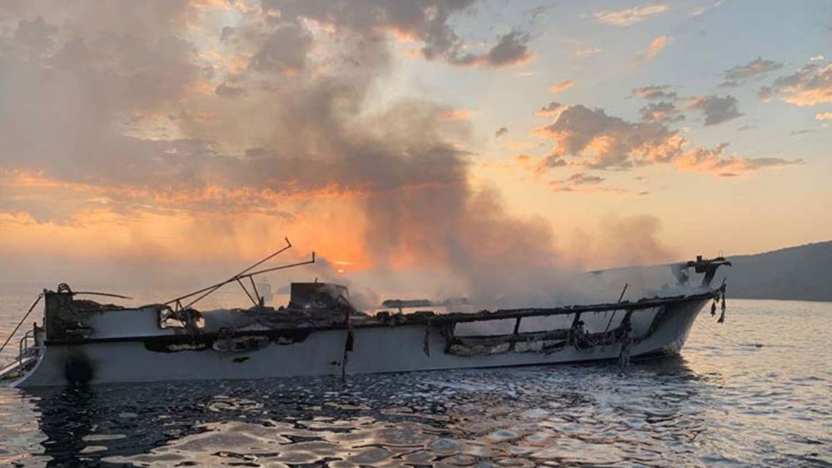 A scuba diving boat on fire in California in 2019