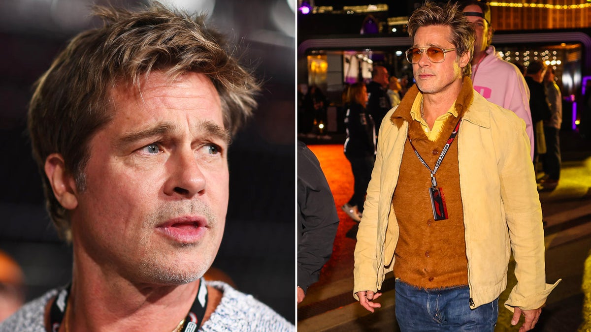 Brad Pitt wears yellow jacket at Formula One events in Las Vegas