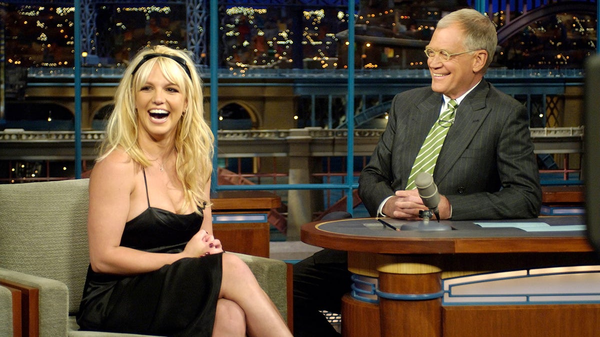 Britney Spears laughs on David Letterman Show