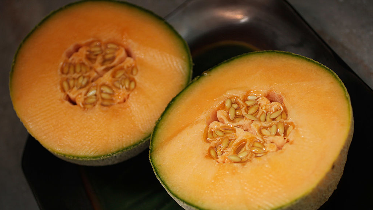 cut open cantaloupes