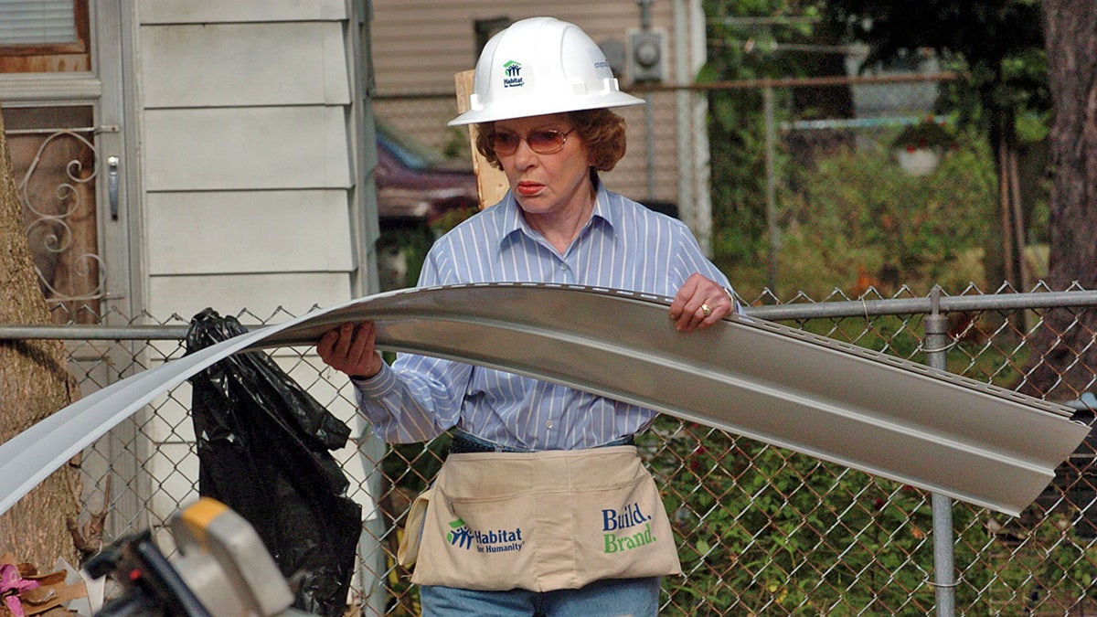 Rosalynn Carter during Habitat for Humanity