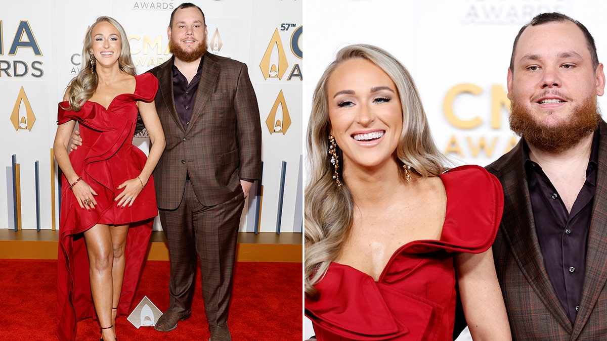 Luke and Nicole Combs on red carpet