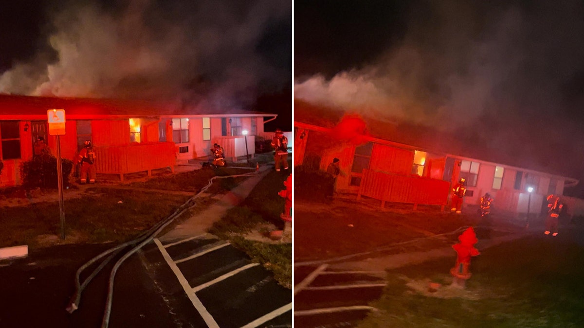 firefighters battling blaze