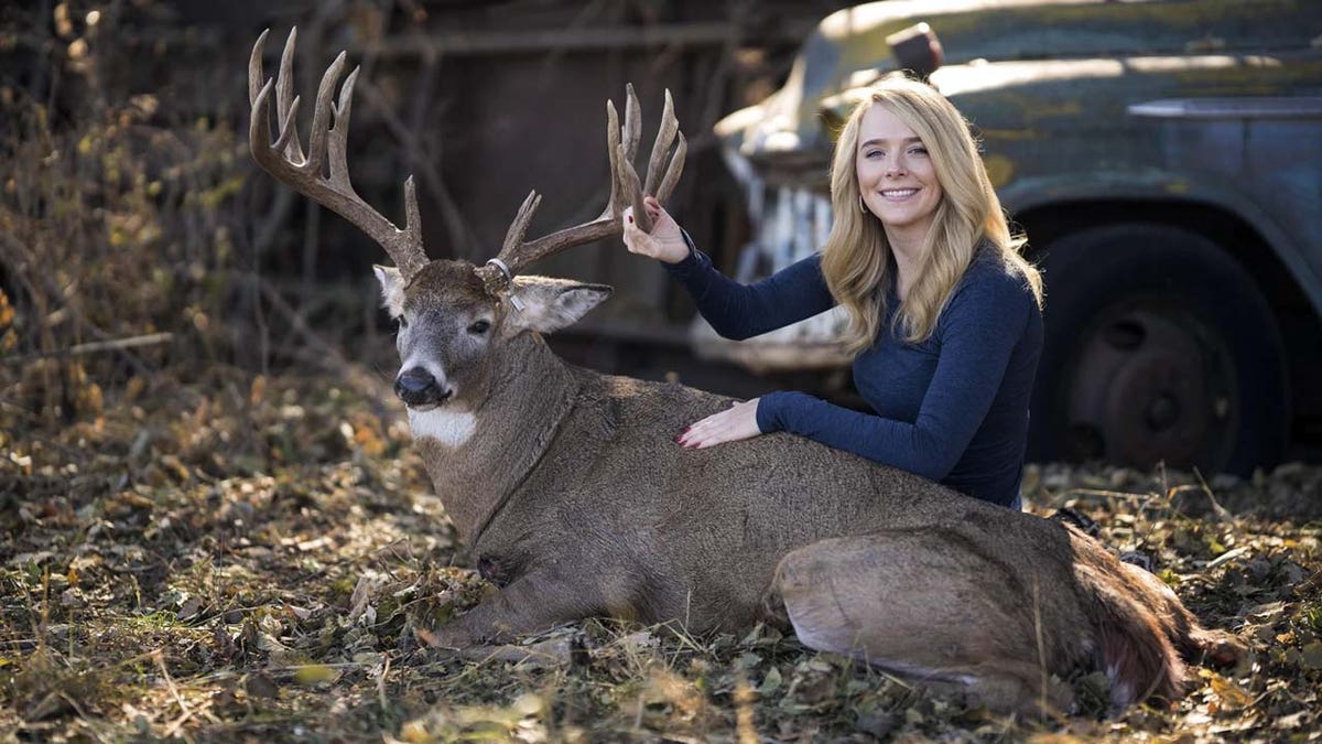 Samantha Camenzind with prize buck