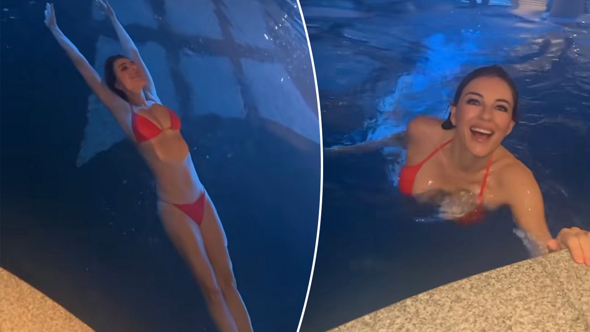 Elizabeth Hurley and her sister stun in matching bikinis