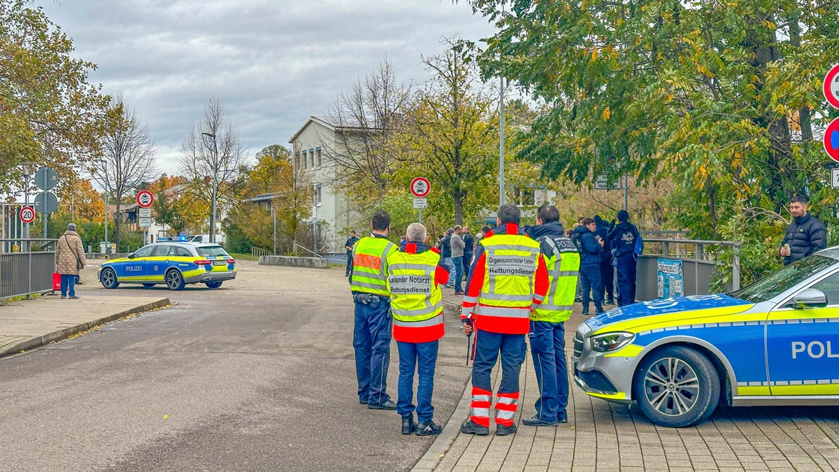 Police at Offenburg shooting scene