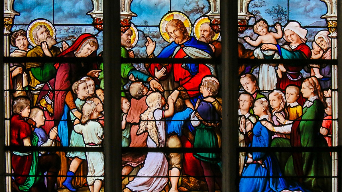 Let the children come to me in stained glass