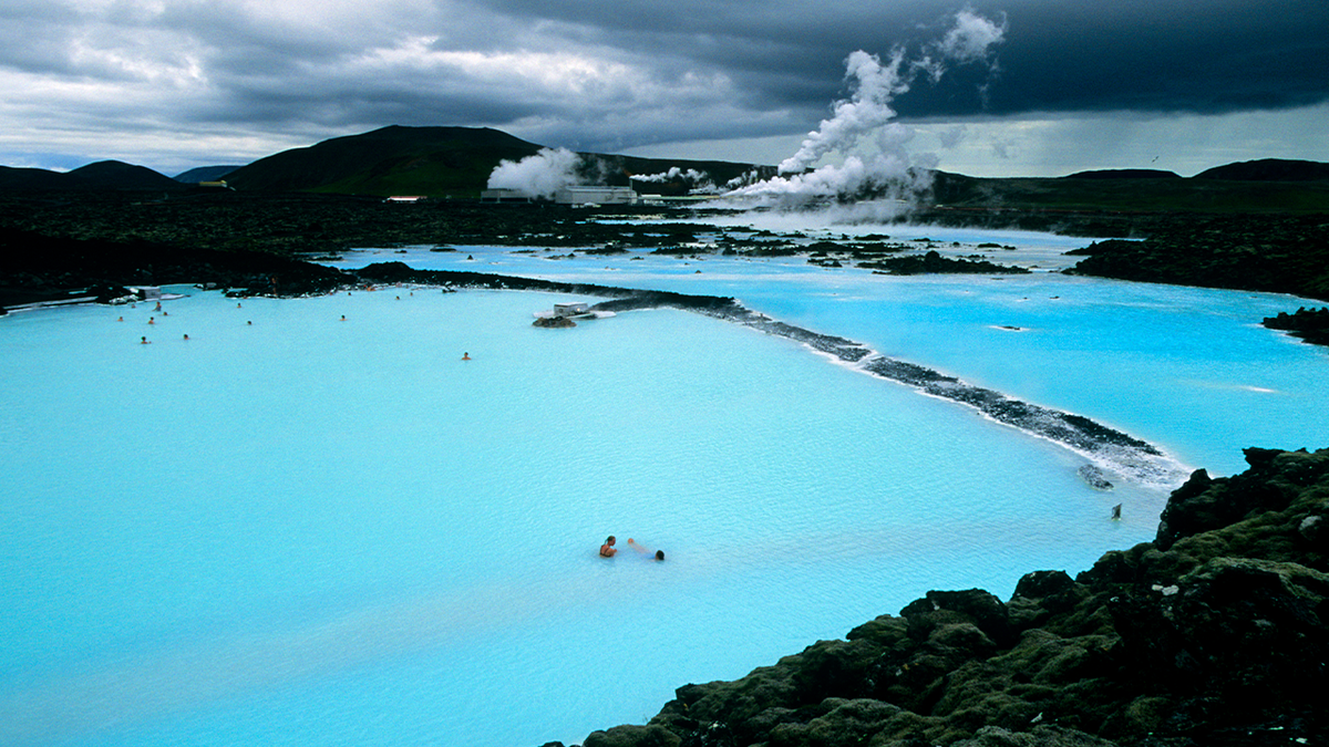Iceland's Blue Lagoon seen from air
