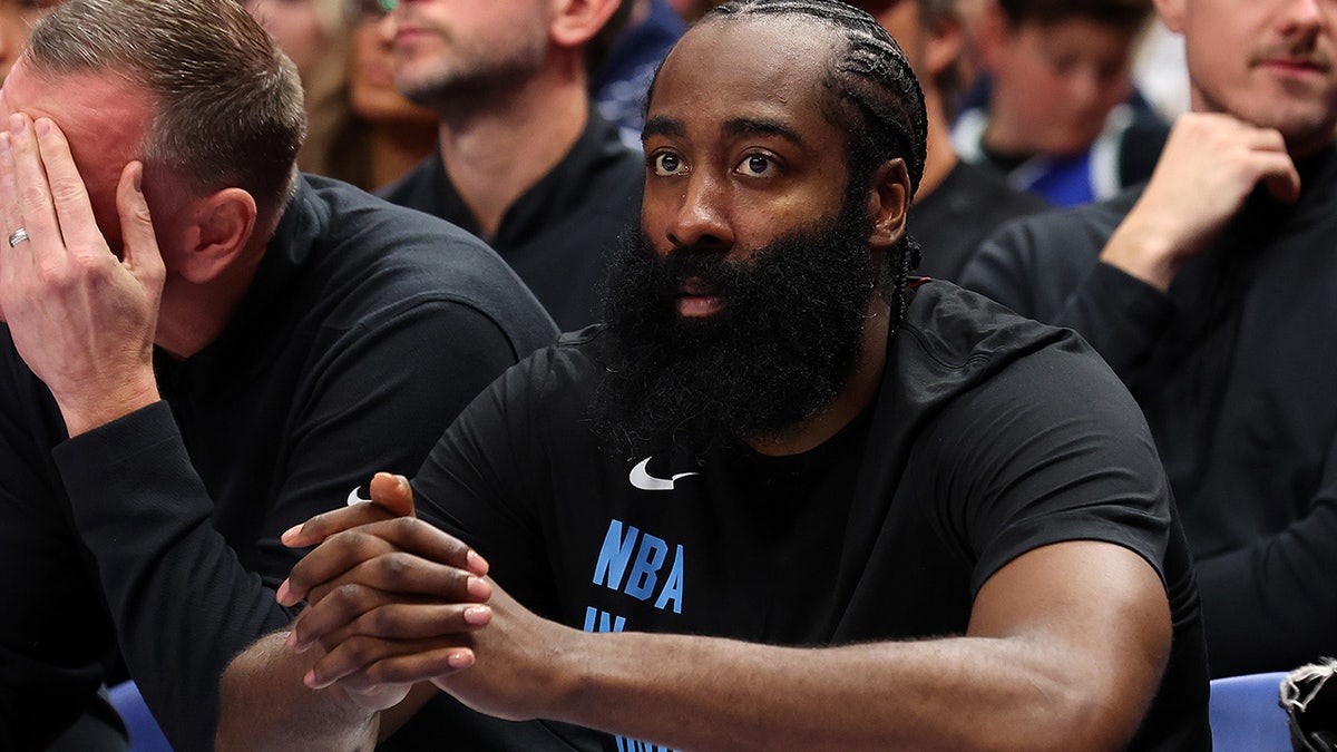 James Harden on bench