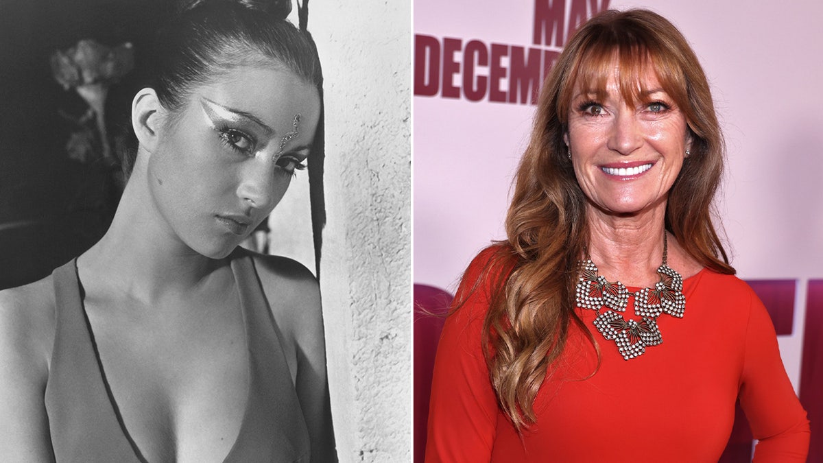 A photo of Jane Seymour then and now