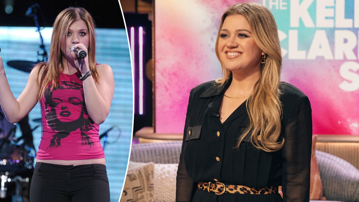 Kelly Clarkson then and now split