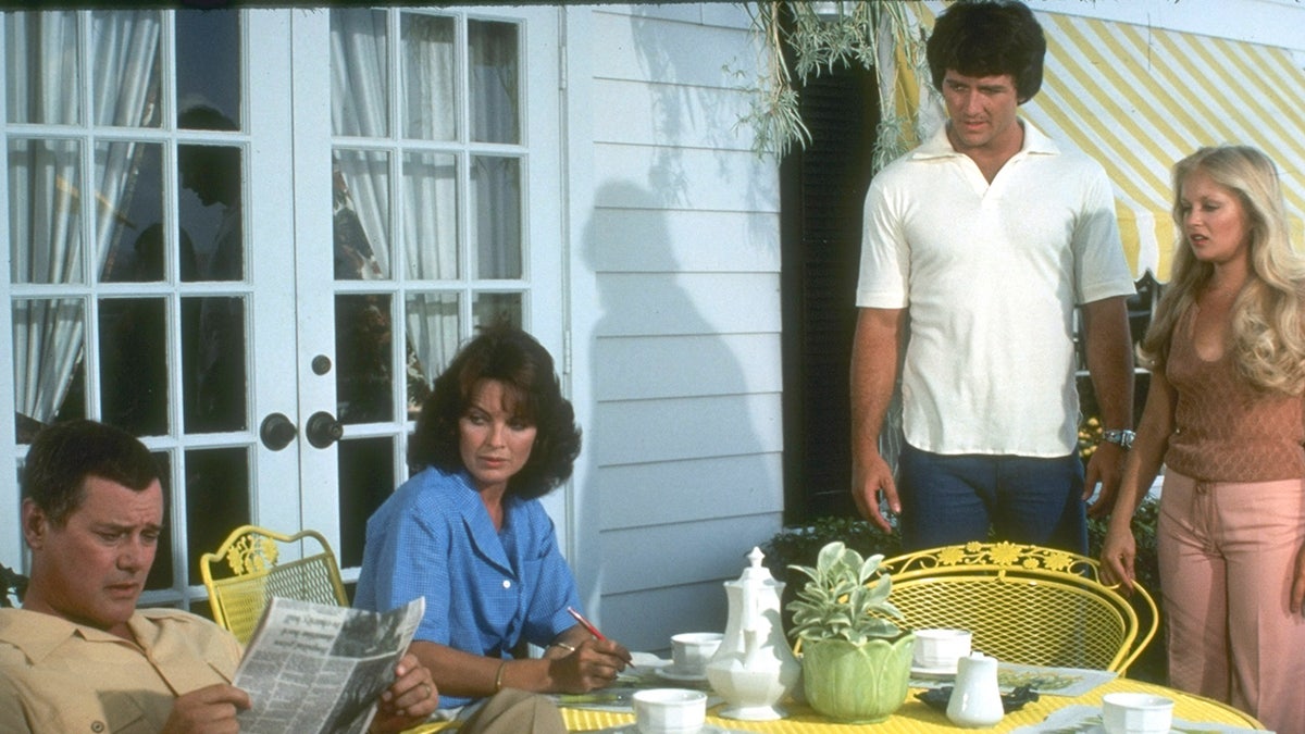 Linda Gray with Larry Hagman on "Dallas."