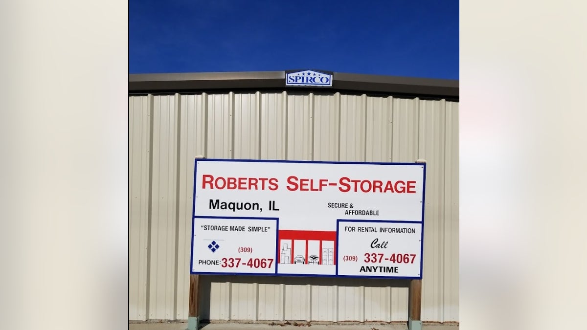 Outside of Robert's Self Storage where Richard Young's remains were allegedly found in Marcy Oglesby's storage unit