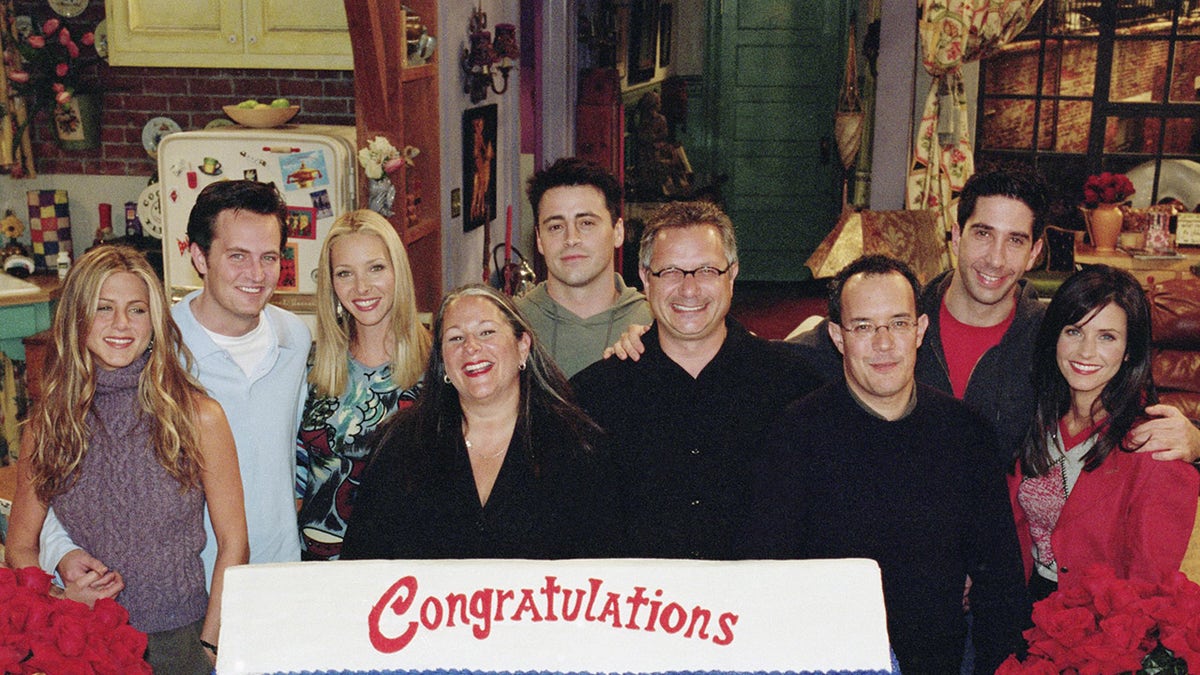 Friends cast smiles at 150 taping celebration