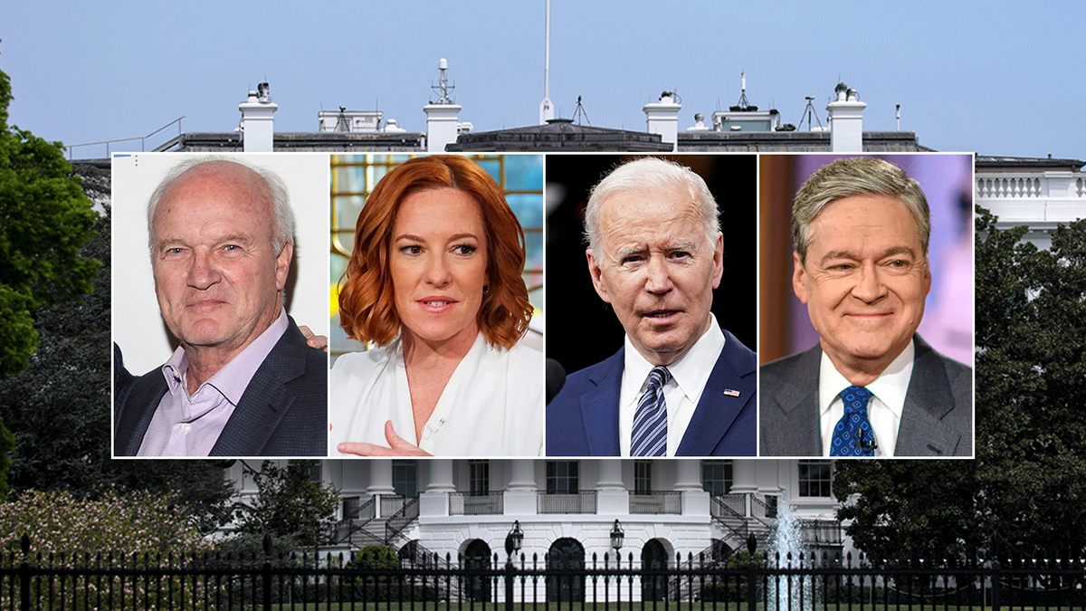 Mike Barnice, Jen Psaki, John Harwood and Joe Biden
